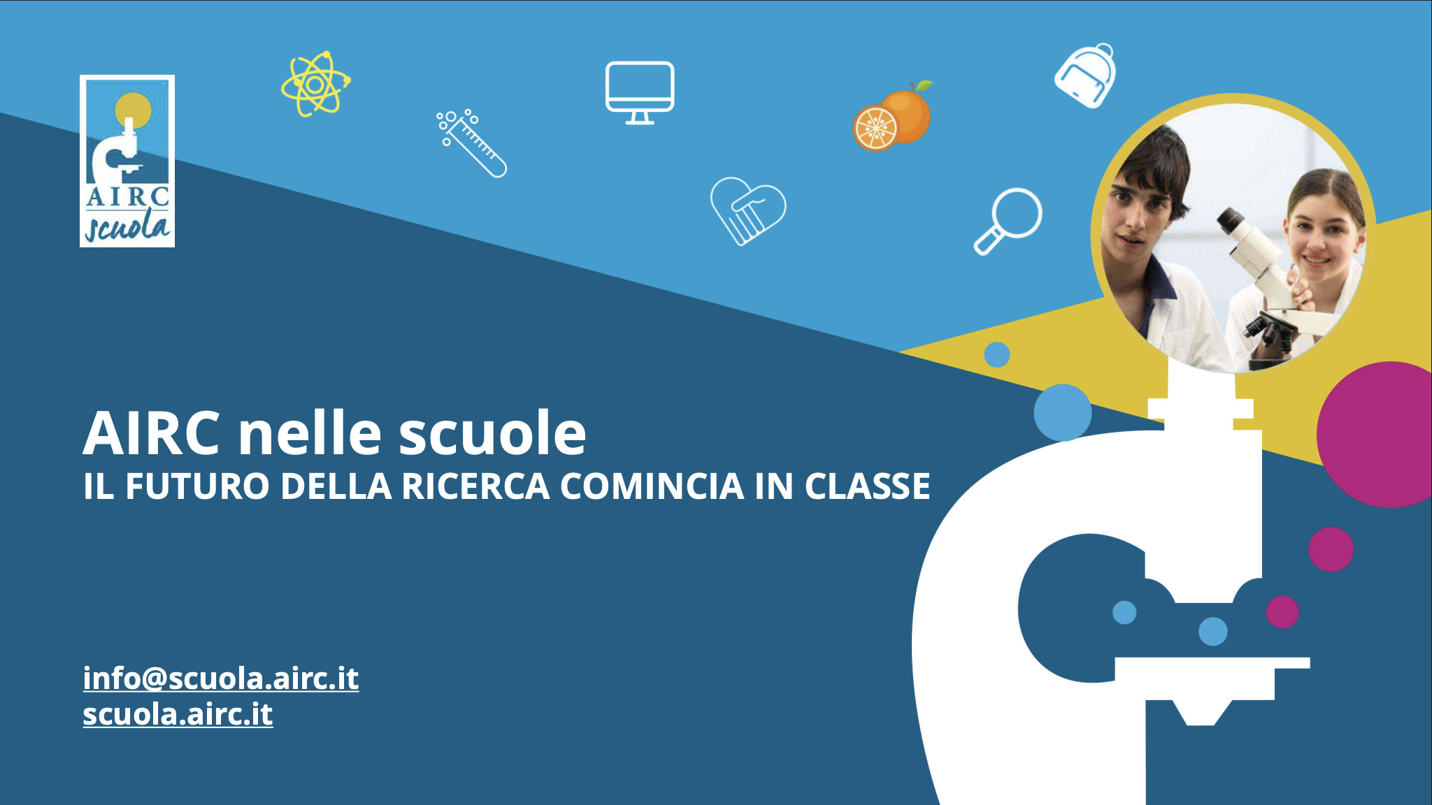 Le informazioni sul progetto AIRC nelle scuole